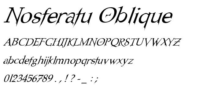 Nosferatu Oblique font